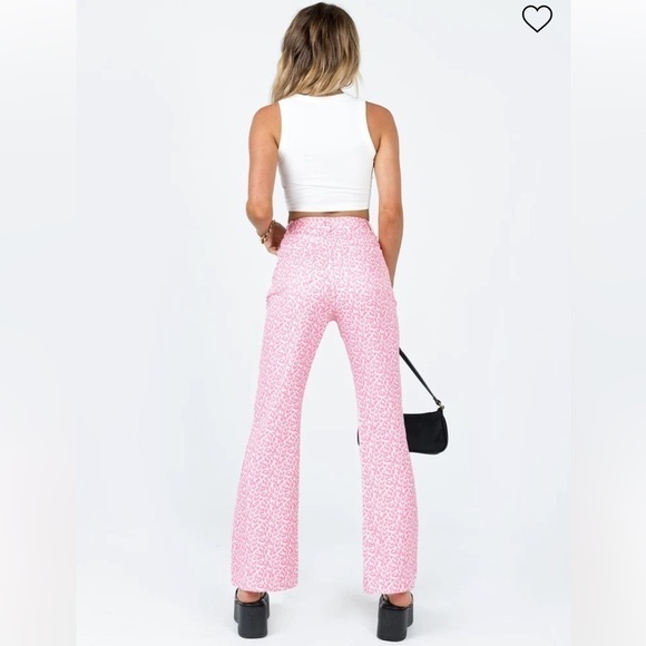 Princess Polly Ryllie Pink Cheetah Pants Size 4 - Picture 4 of 14